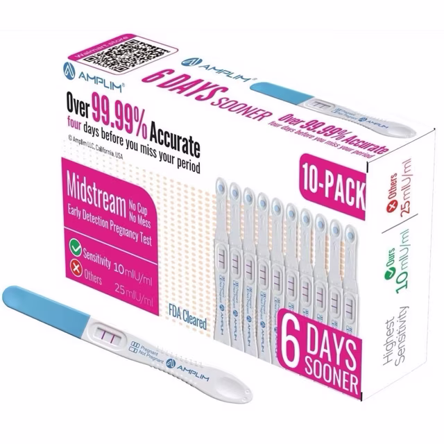 Amplim Early Detection HCG Pregnancy Test Sticks