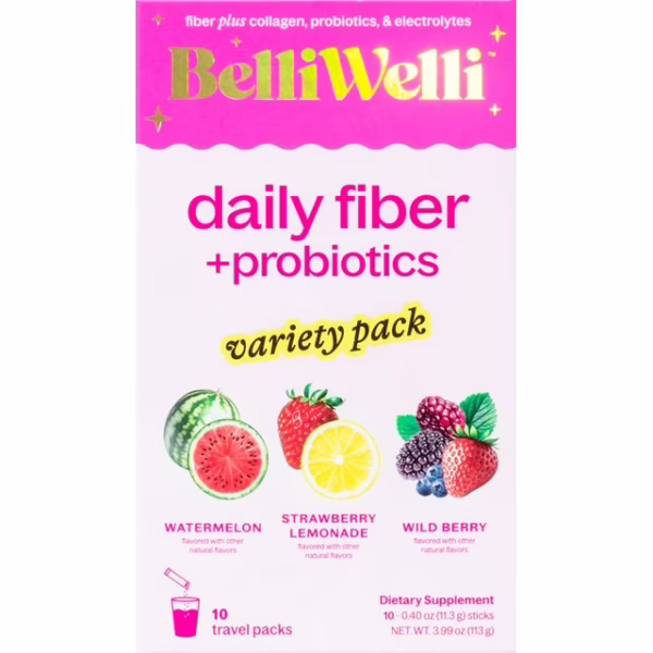 BelliWelli Daily Fiber Supplement with Probiotics
