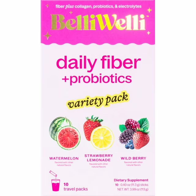 BelliWelli Daily Fiber Supplement with Probiotics